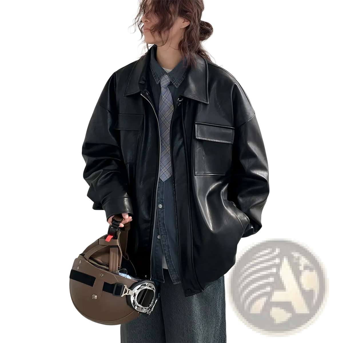 Loose Leather Jacket Casual Spring Autumn Pu Coat