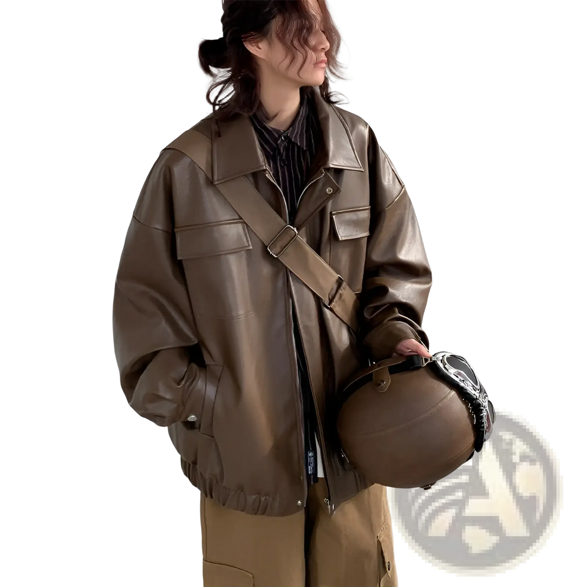 Loose Leather Jacket Casual Spring Autumn Pu Coat