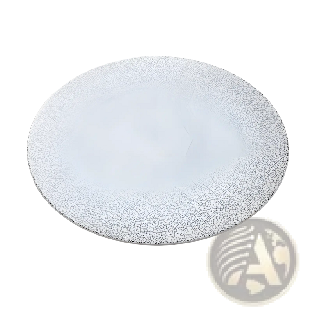 Lucerne Sophie White Crackle Ceramic Plate