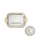 Luxury Rectangle Serving Tray with Gold Handles