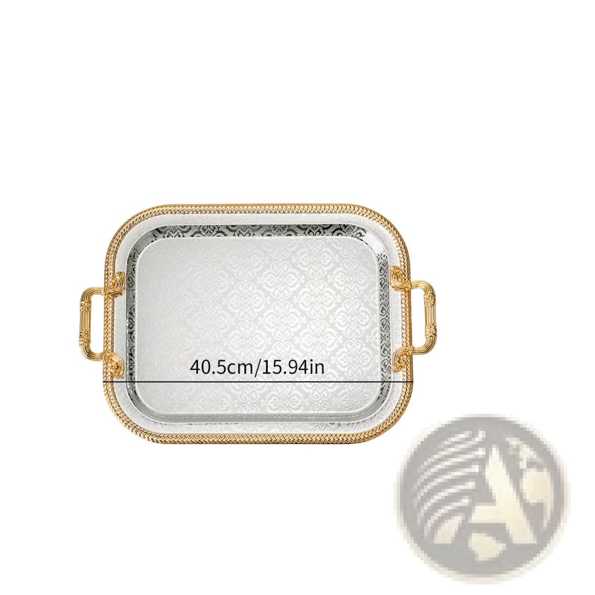 Luxury Rectangle Serving Tray with Gold Handles
