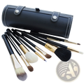 Makeup Brush Set 10 Piece Gold and Black with Case
