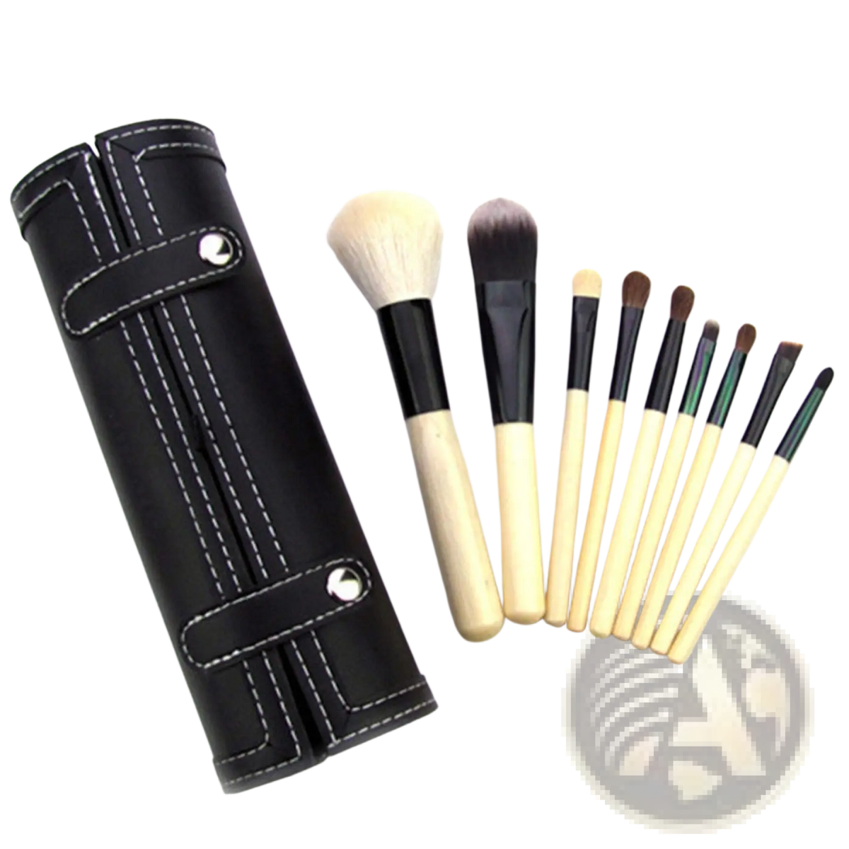 Makeup Brush Set 10 Piece Gold and Black with Case