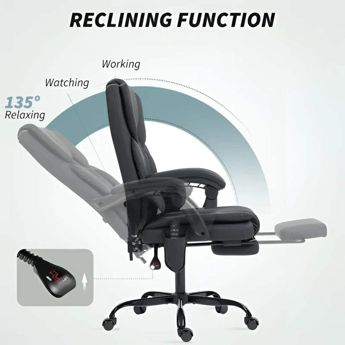 Massage Office Chair with Footrest and High Back