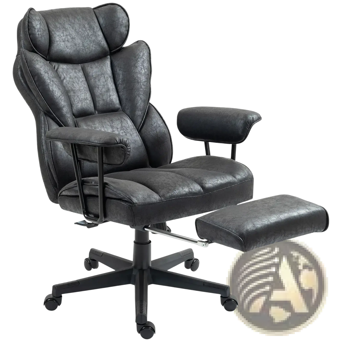 Massage Office Chair with Reclining Footrest 396lbs