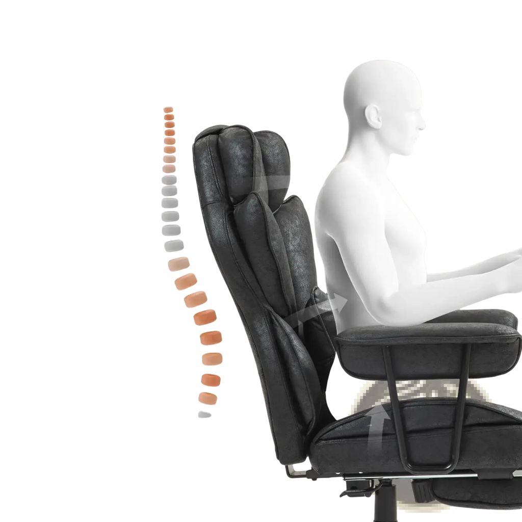 Massage Office Chair with Reclining Footrest 396lbs