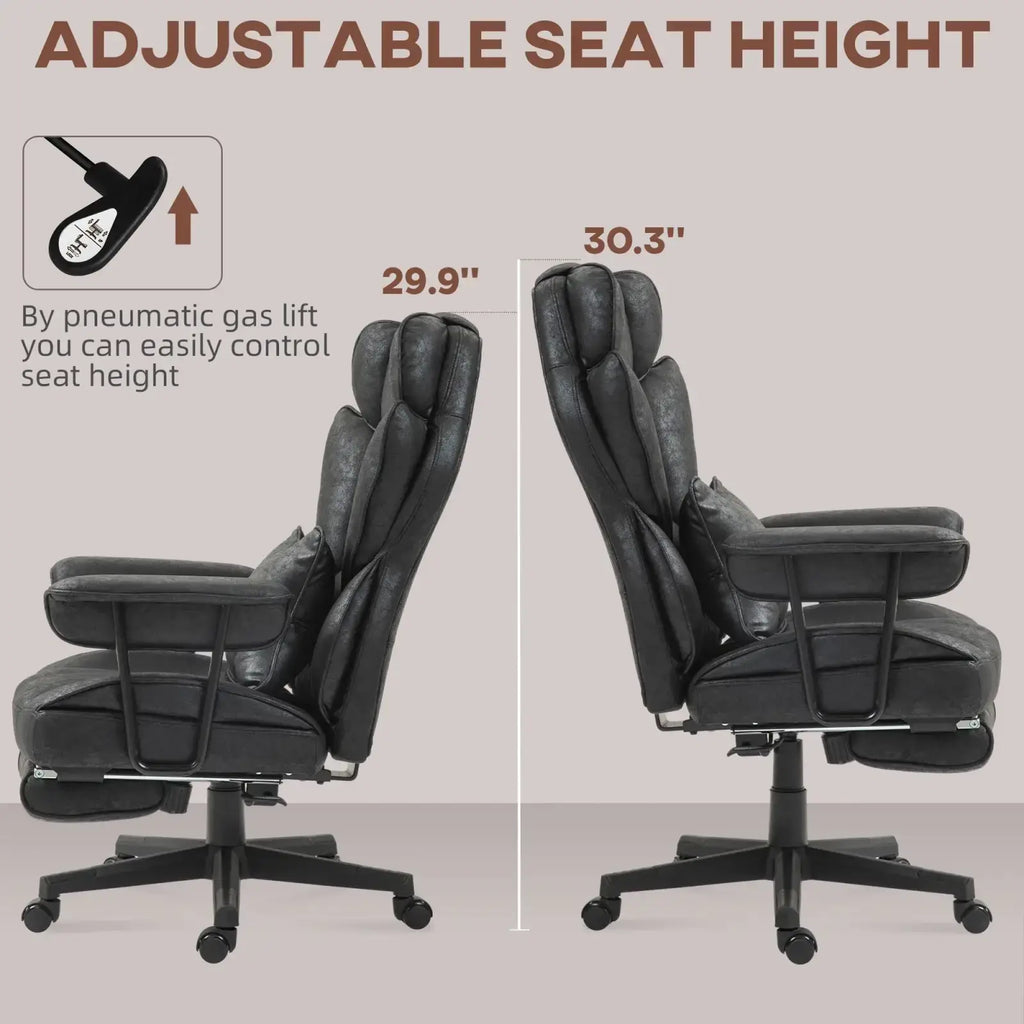 Massage Office Chair with Reclining Footrest 396lbs
