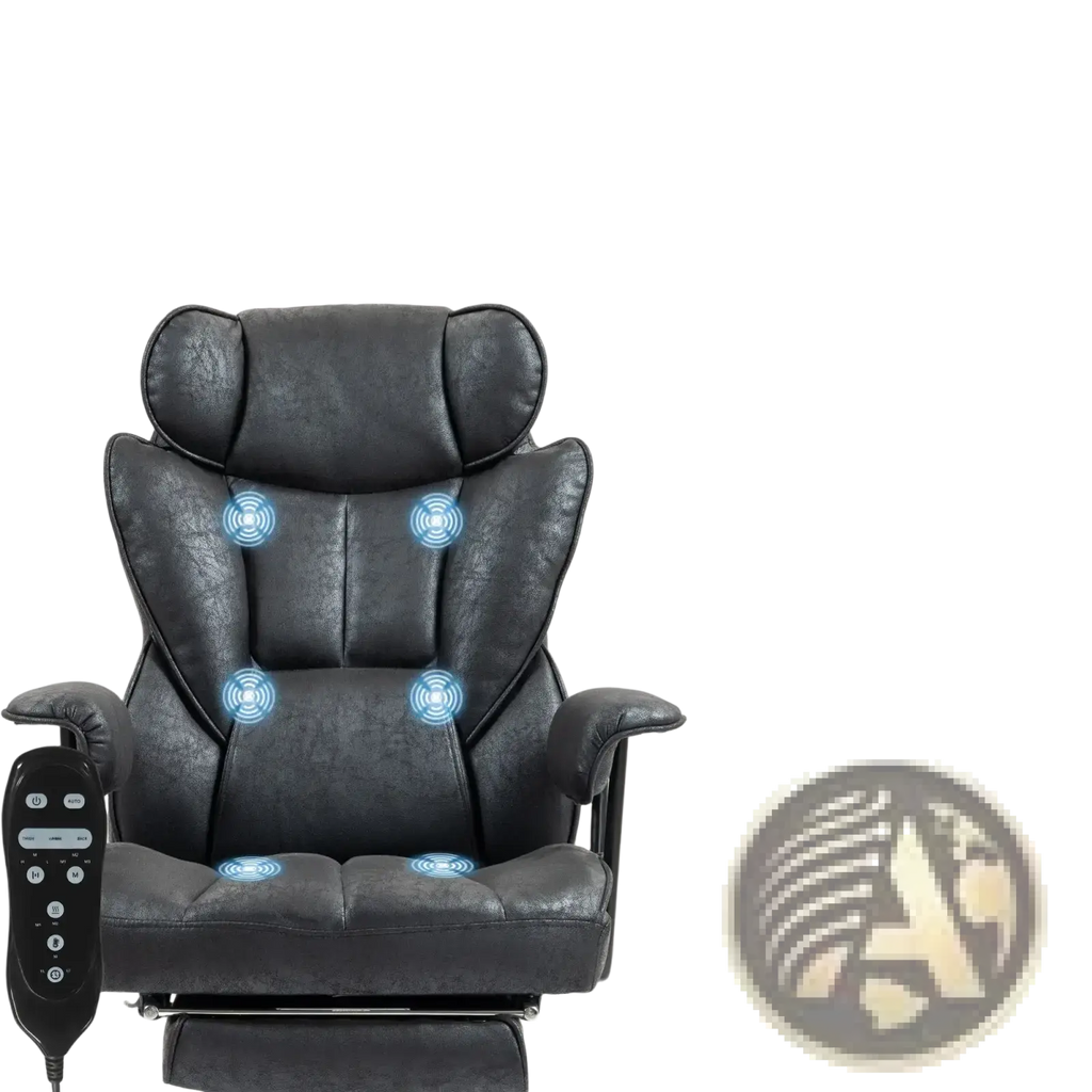 Massage Office Chair with Reclining Footrest 396lbs
