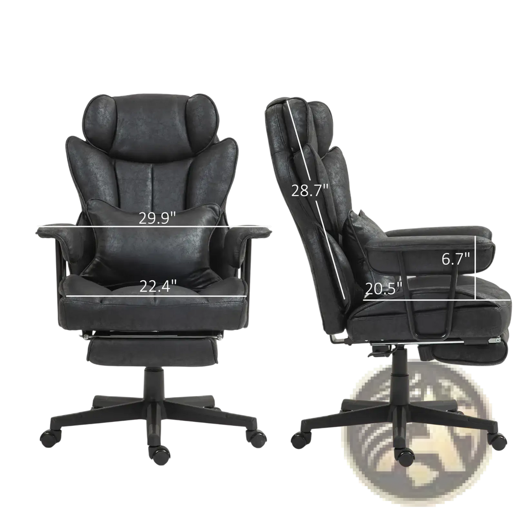 Massage Office Chair with Reclining Footrest 396lbs