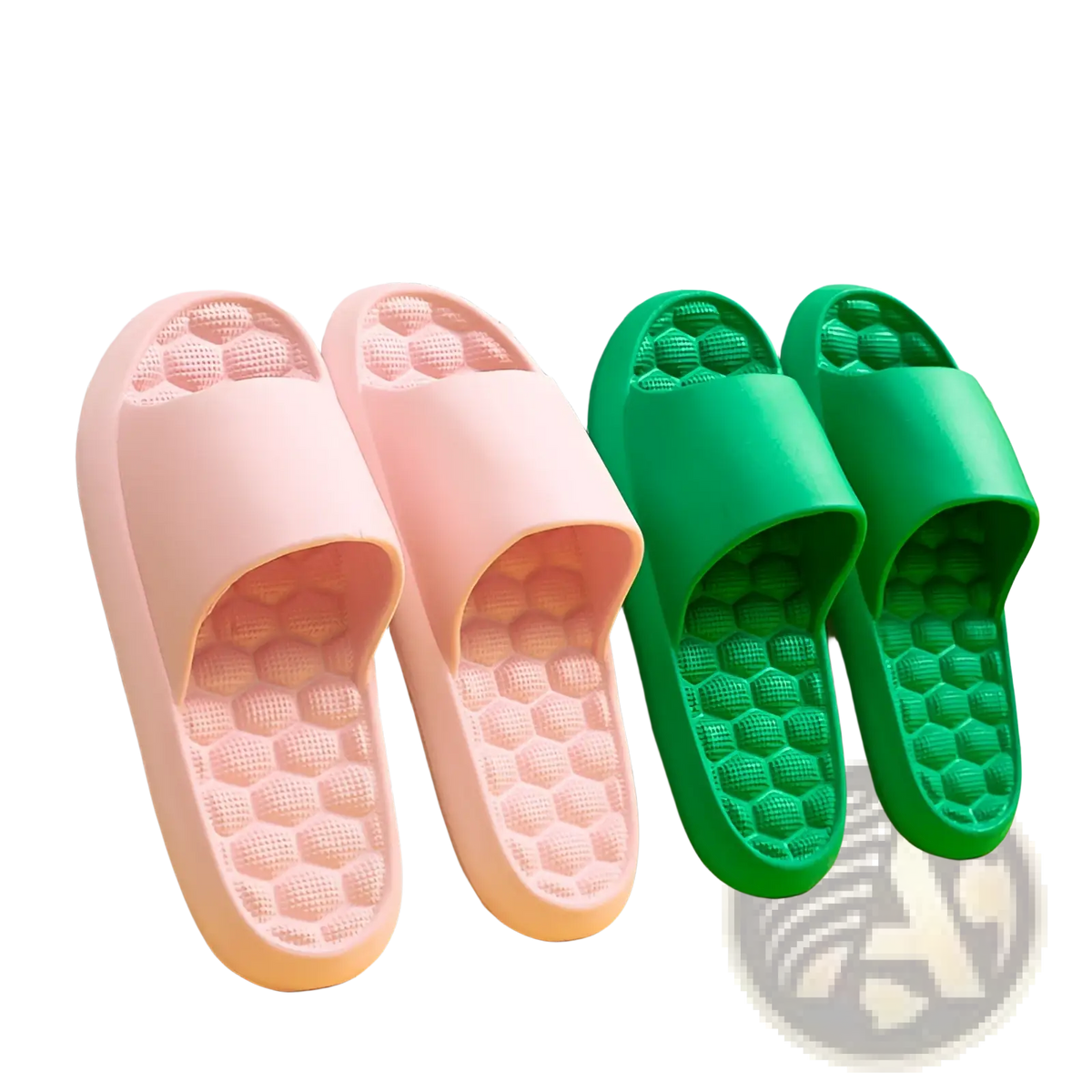 Massage Slippers Honeycomb Textured Rubber Slides