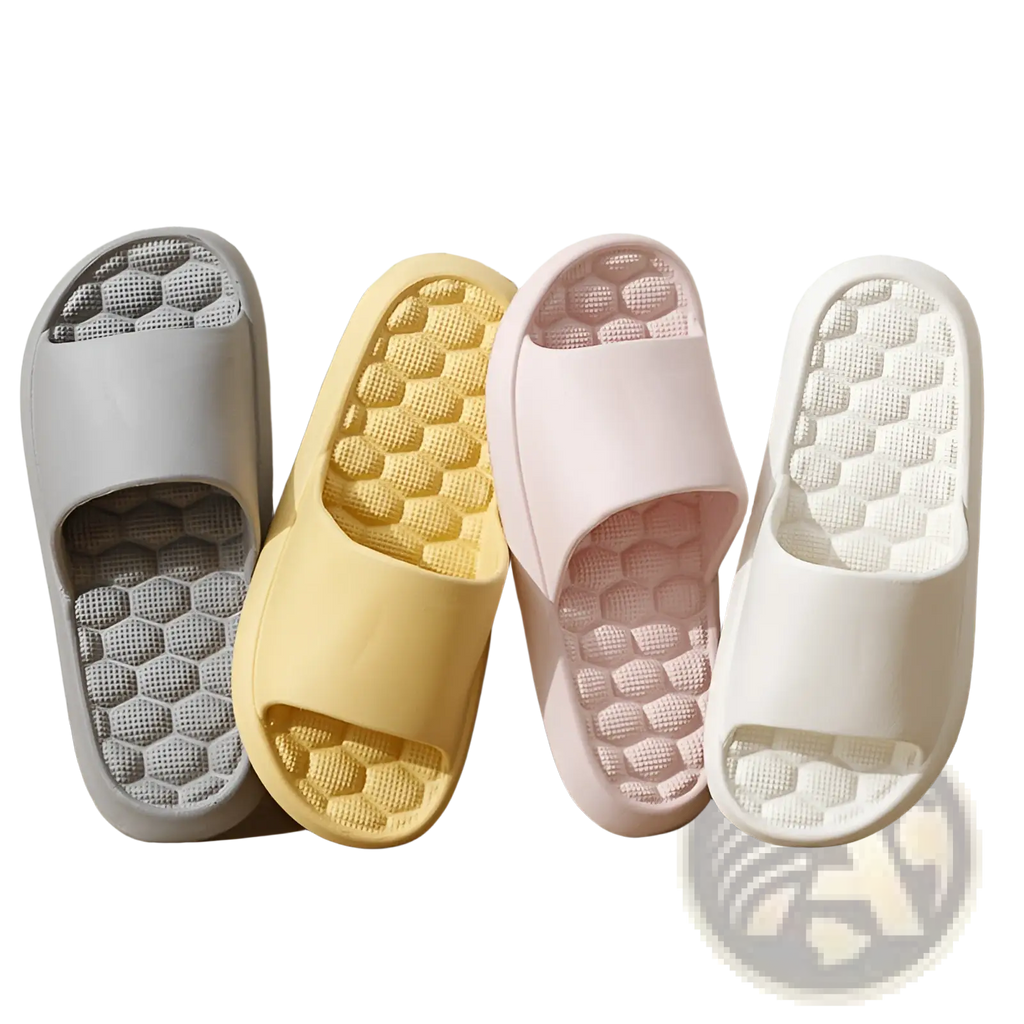 Massage Slippers Honeycomb Textured Rubber Slides