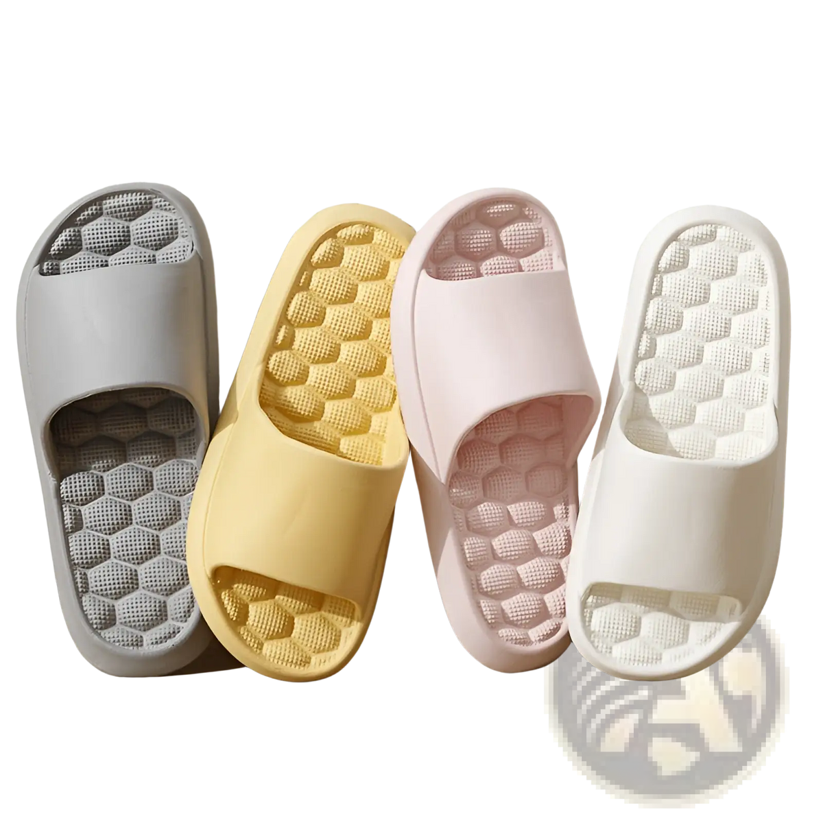 Massage Slippers Honeycomb Textured Rubber Slides