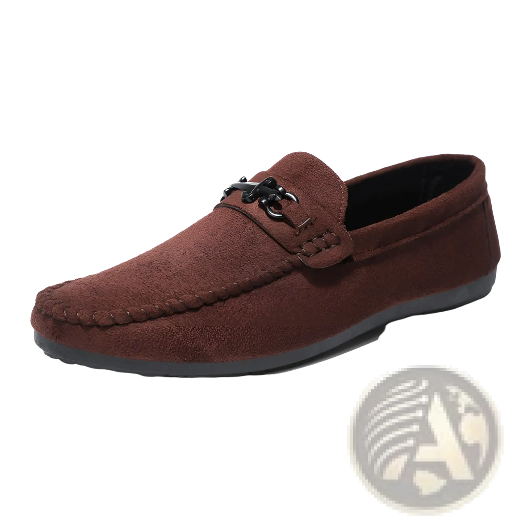 Men Brown Suede Horsebit Loafers Slip on Shoes