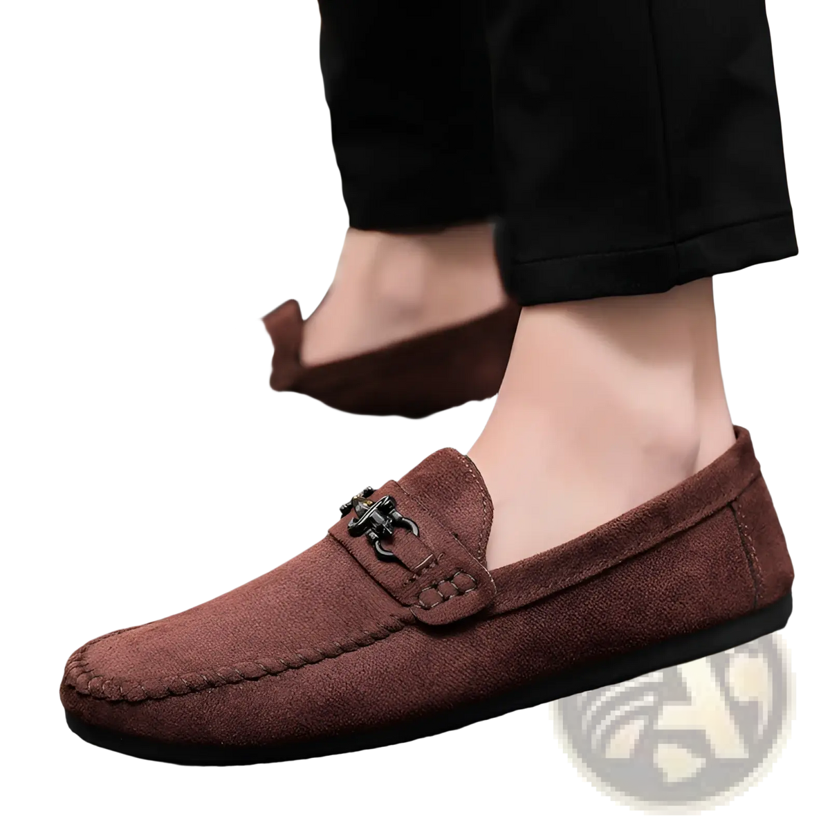 Men Brown Suede Horsebit Loafers Slip on Shoes