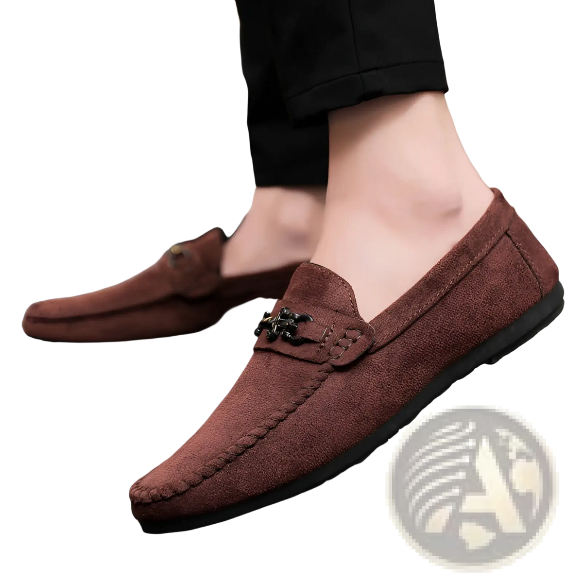 Men Brown Suede Horsebit Loafers Slip on Shoes