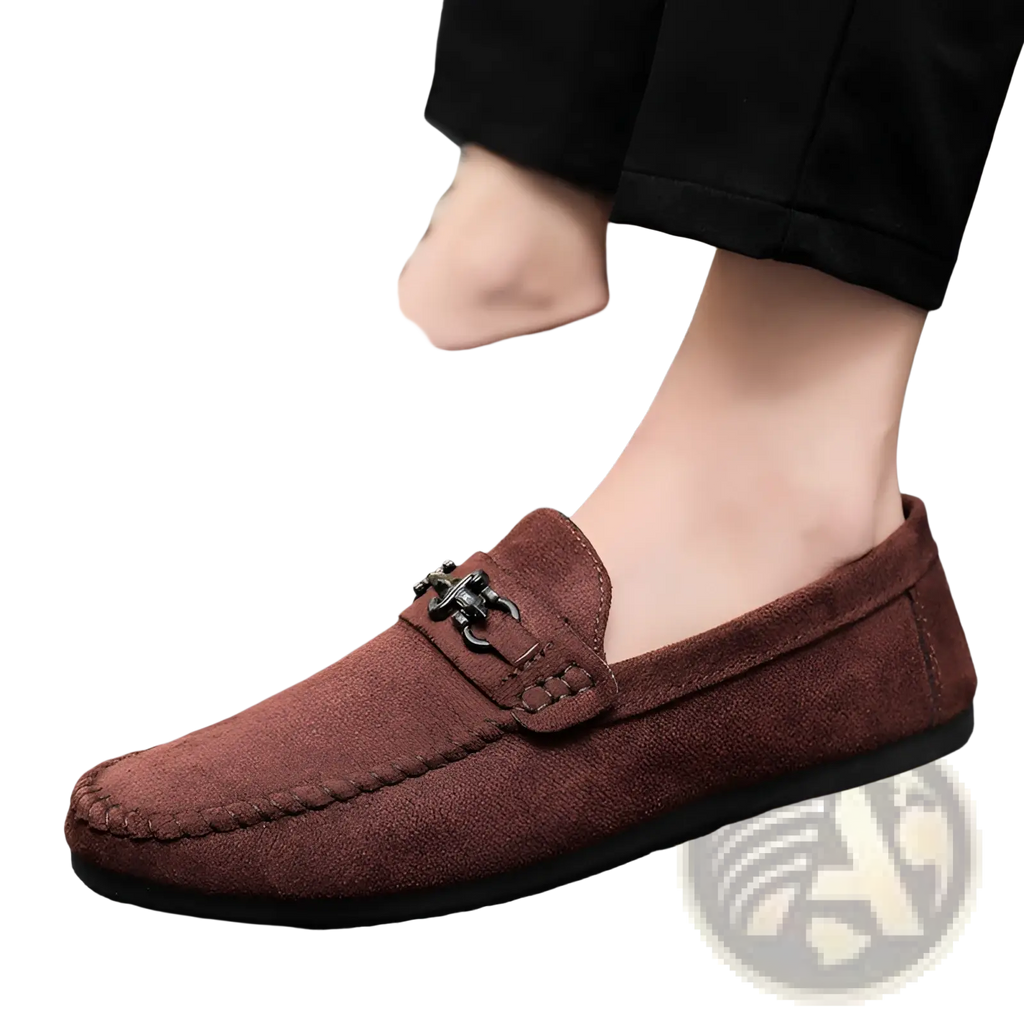 Men Brown Suede Horsebit Loafers Slip on Shoes
