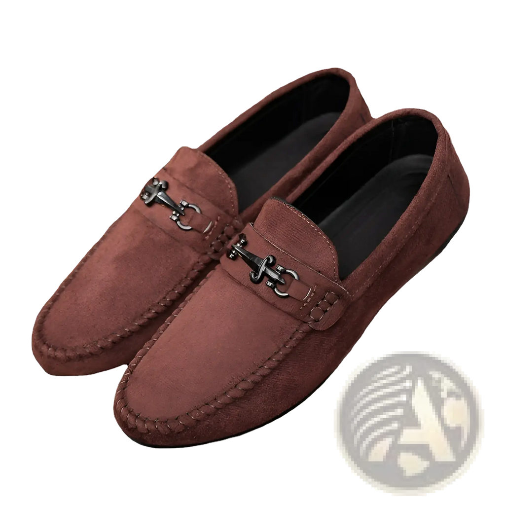 Men Brown Suede Horsebit Loafers Slip on Shoes