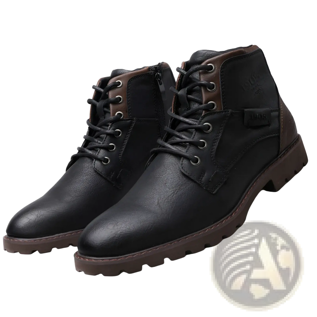 Men Winter Snow Boots Leather Fleece Warm Martin Shoes
