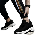 Men's Air Cushion Running Shoes Black Mesh Sneakers