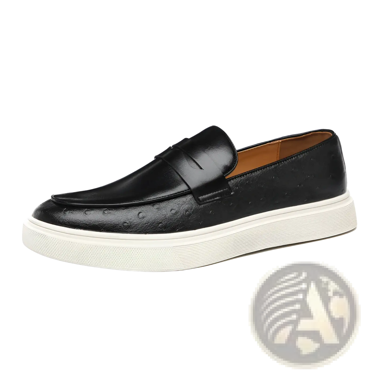 Men's British Style Embossed Leather Loafers