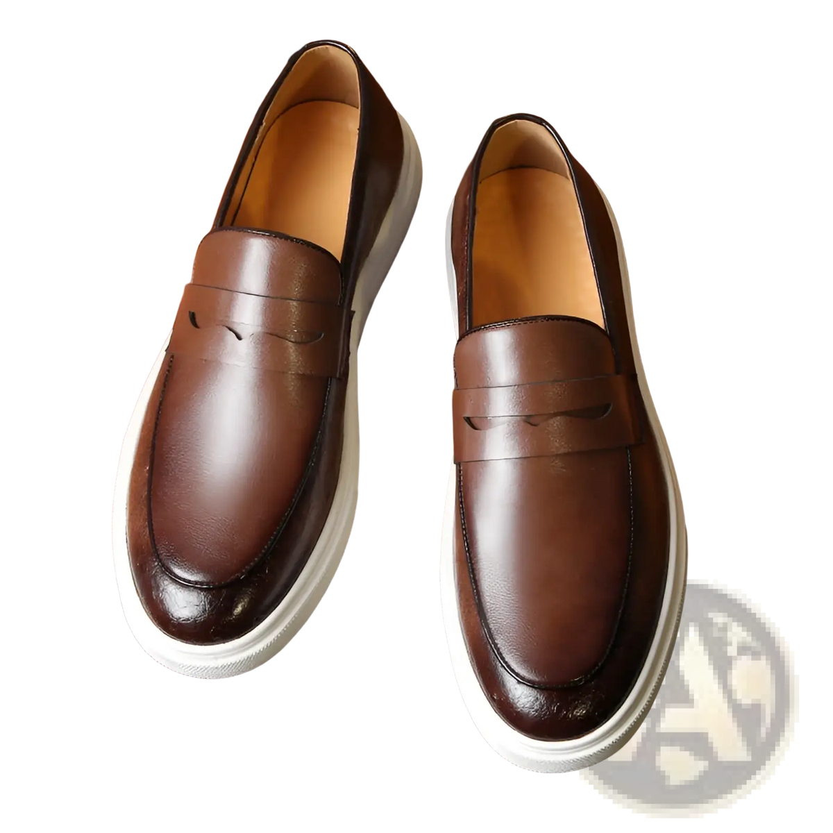 Men's British Style Embossed Leather Loafers