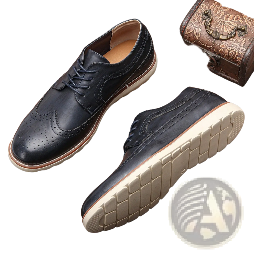 Men's Brogue Casual Leather Sneakers Lightweight