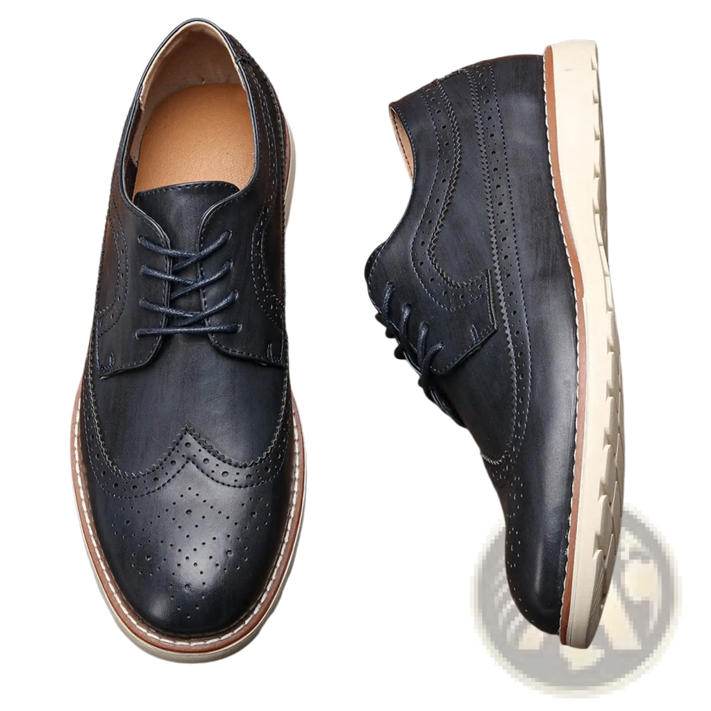 Men's Brogue Casual Leather Sneakers Lightweight