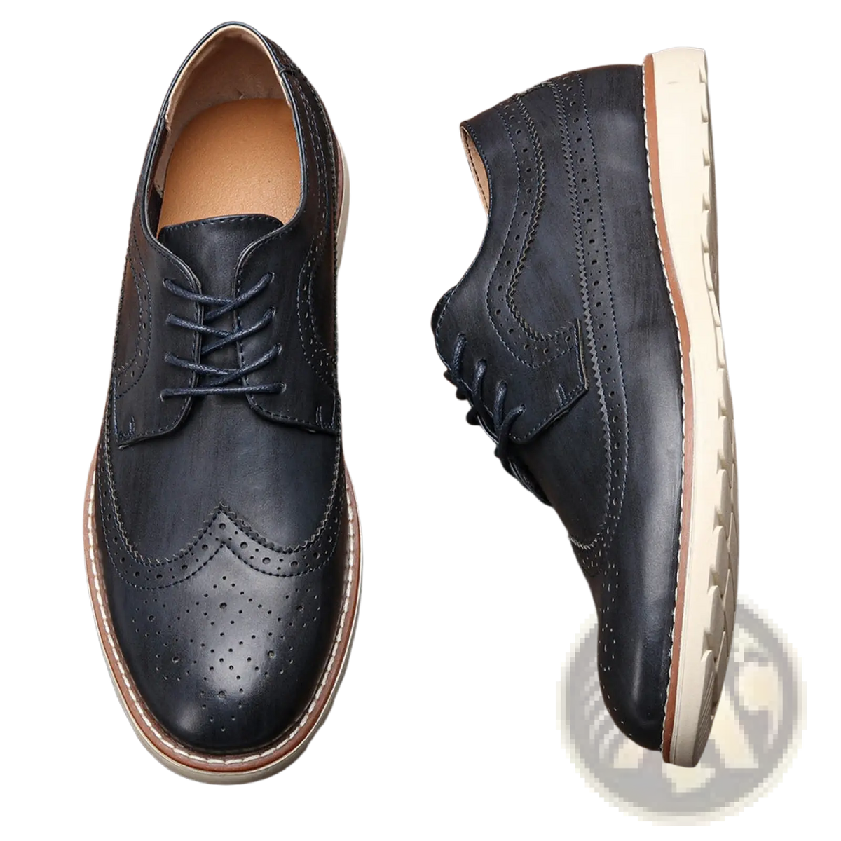 Men's Brogue Casual Leather Sneakers Lightweight
