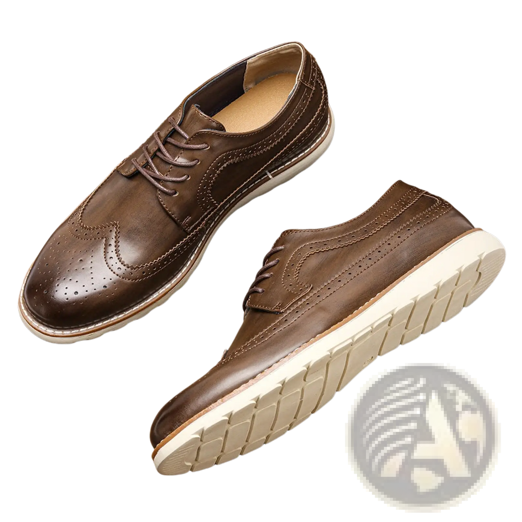 Men's Brogue Casual Leather Sneakers Lightweight