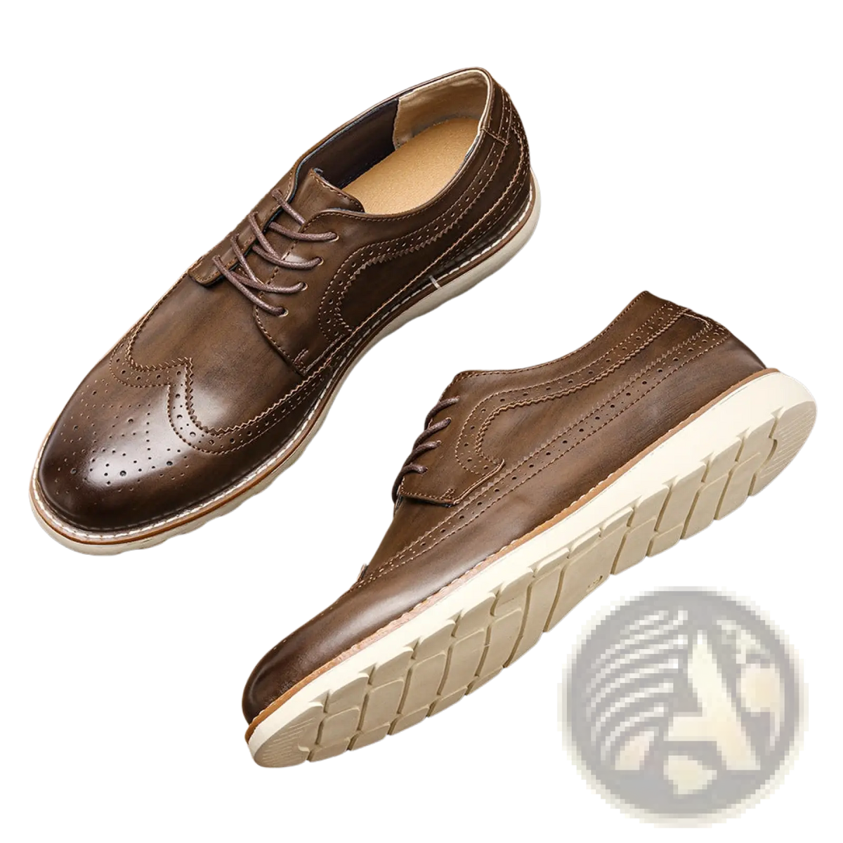 Men's Brogue Casual Leather Sneakers Lightweight