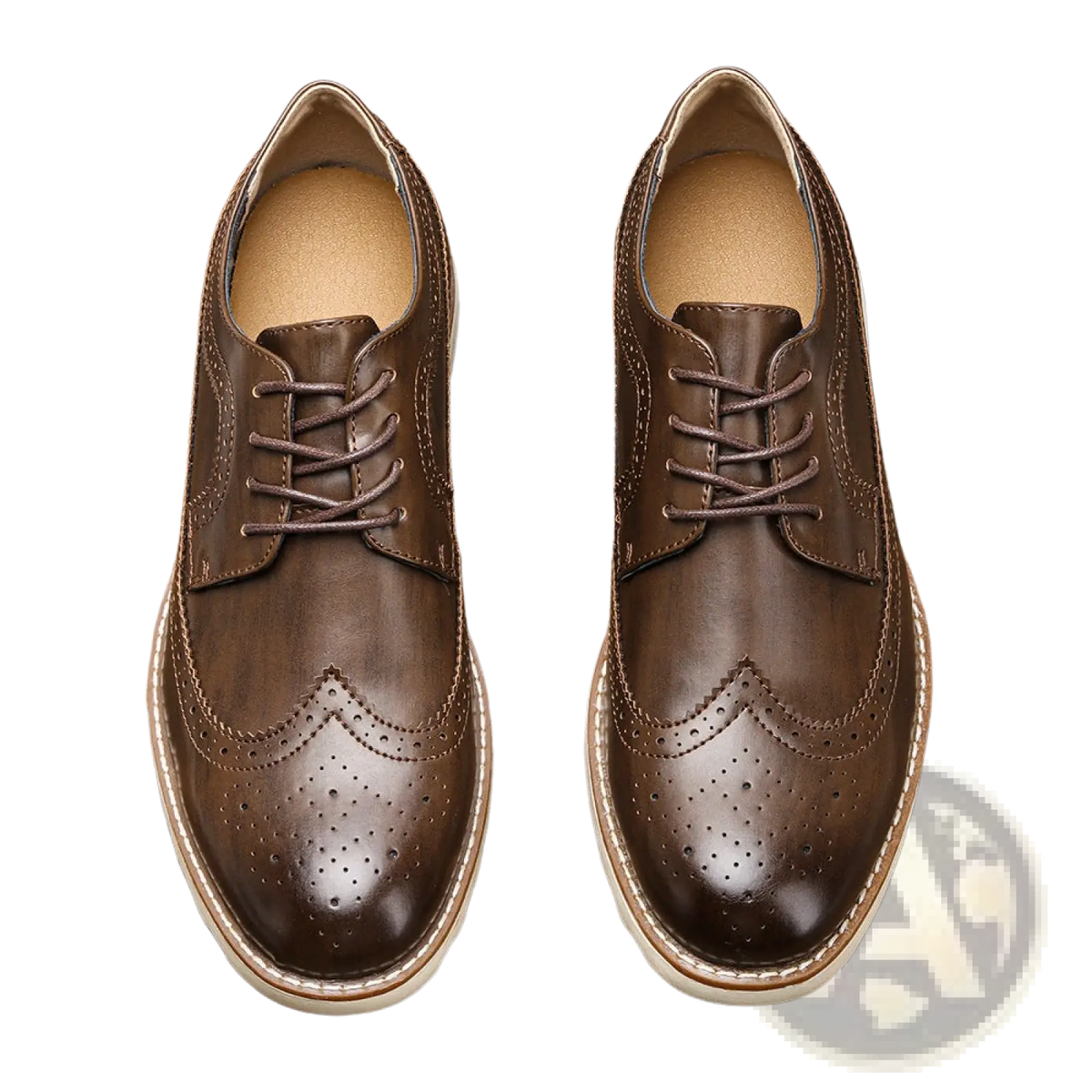 Men's Brogue Casual Leather Sneakers Lightweight