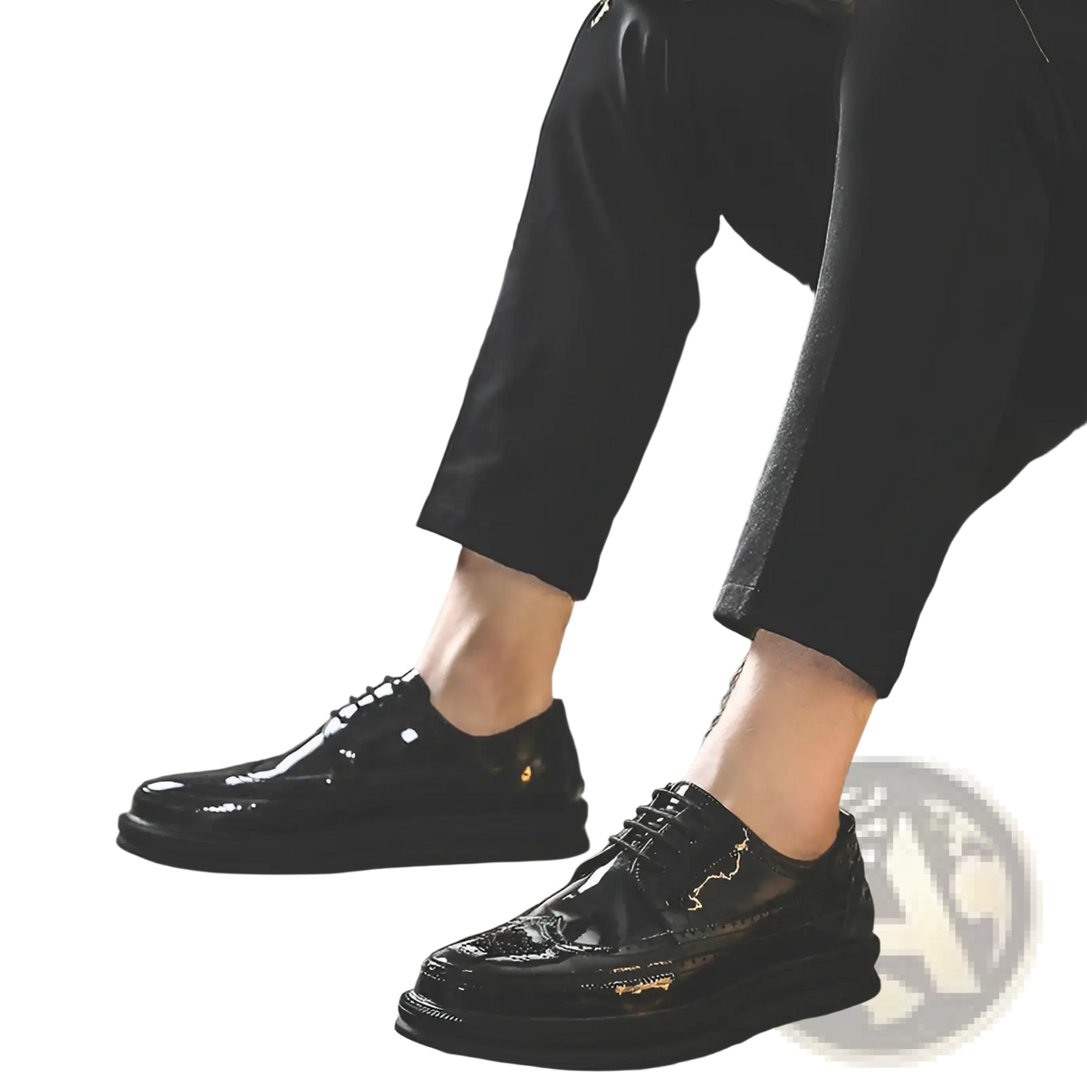 Men's Brogue Oxford Shoes Leather Business Casual Chunky Sole