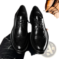 Men's Brogue Oxford Shoes Leather Business Casual Chunky Sole