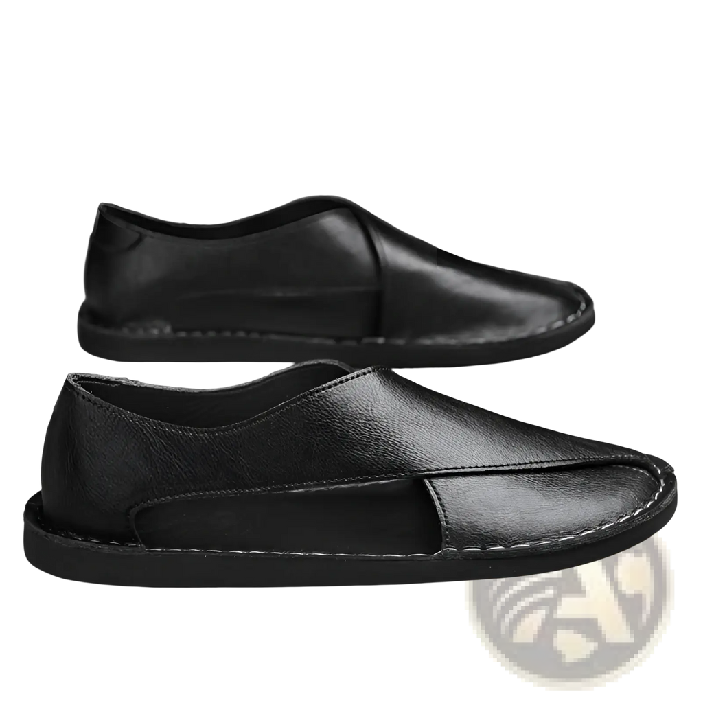 Men's Brown Genuine Leather Slip on Beach Sandals