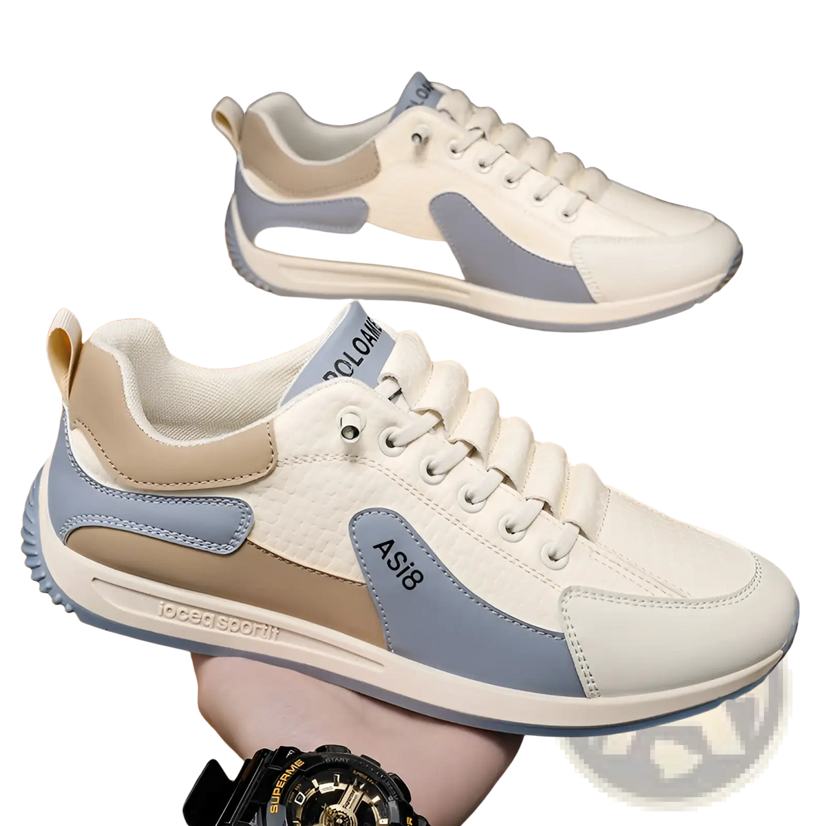 Men's Casual Sports Sneakers Non-slip Microfiber Shoes