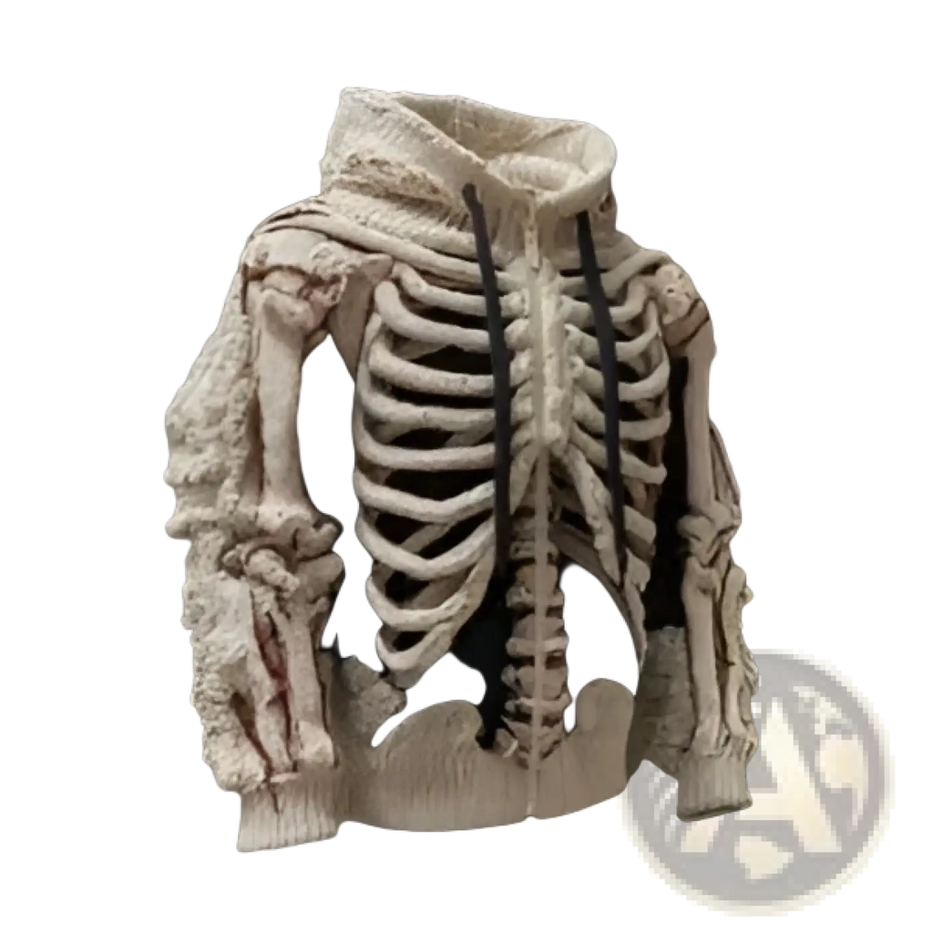 Men's Cream Skeletal Knit 3d Bone Pattern Hoodie