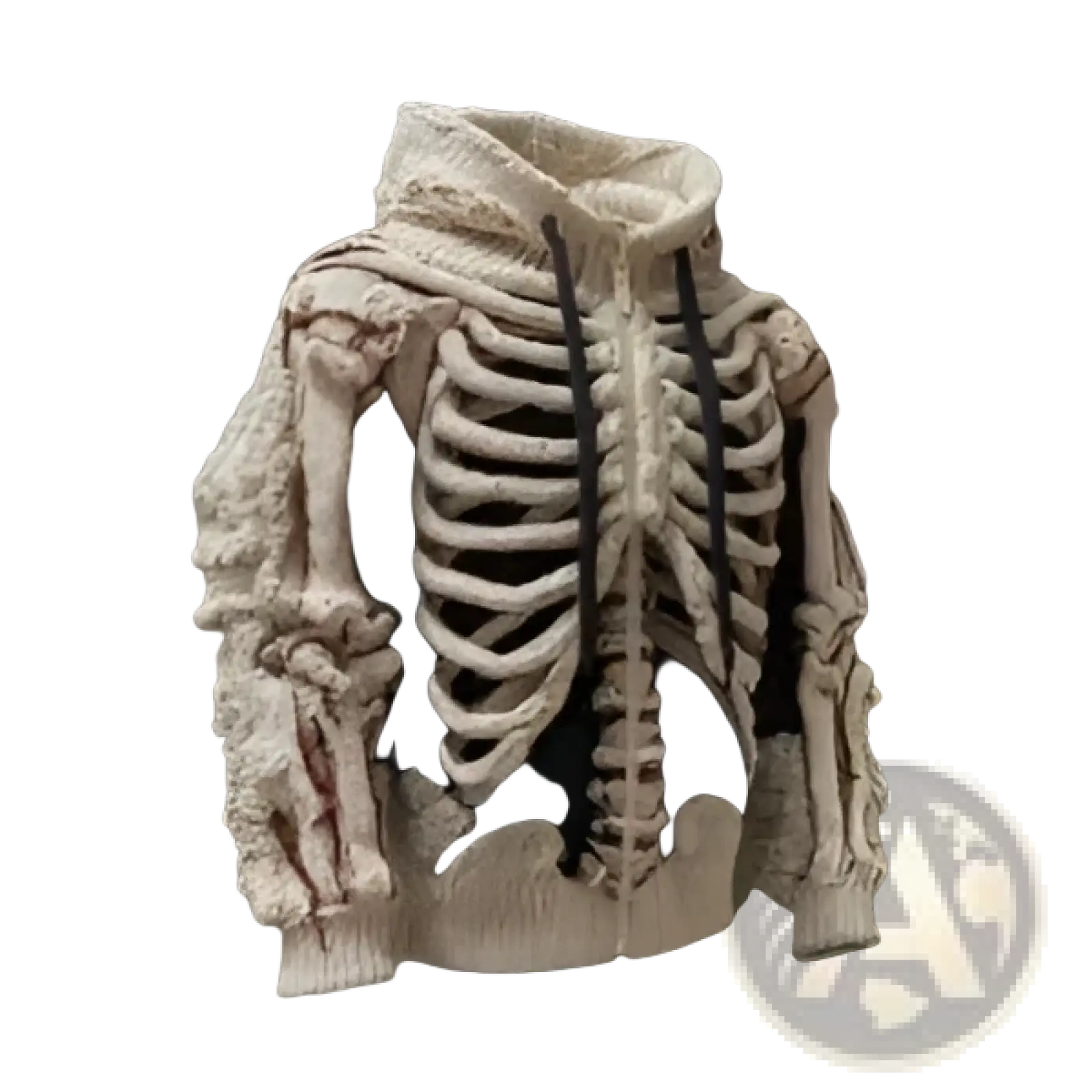 Men's Cream Skeletal Knit 3d Bone Pattern Hoodie