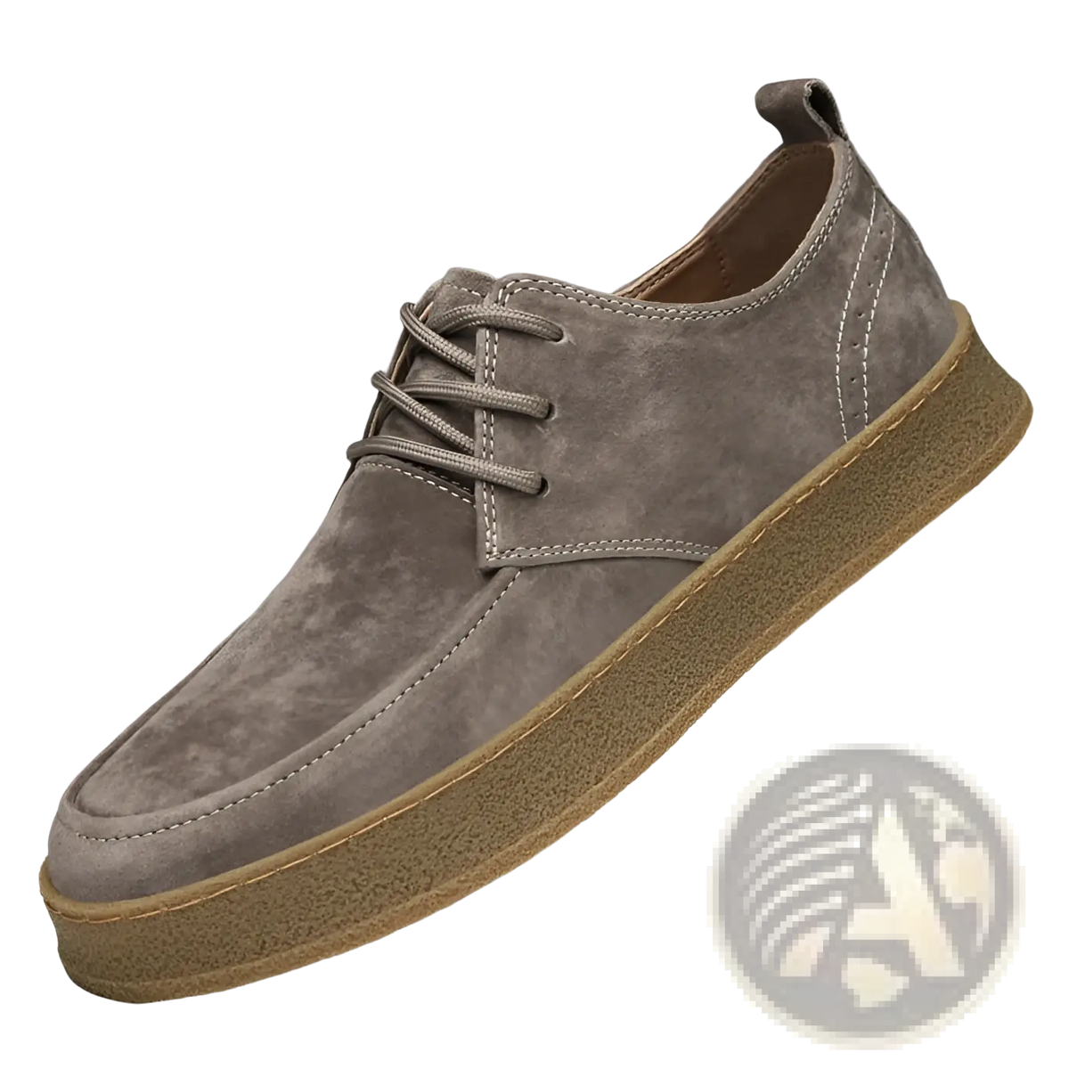 Men's Gray Suede Lace Up Casual Flat Shoes