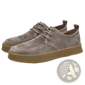 Men's Gray Suede Lace Up Casual Flat Shoes