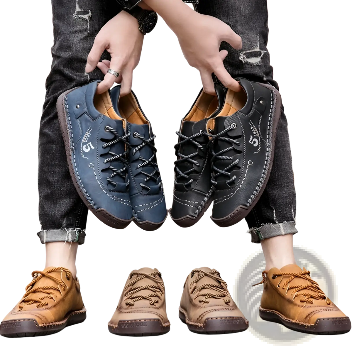 Men's Leather Casual Lace Up British Shoes