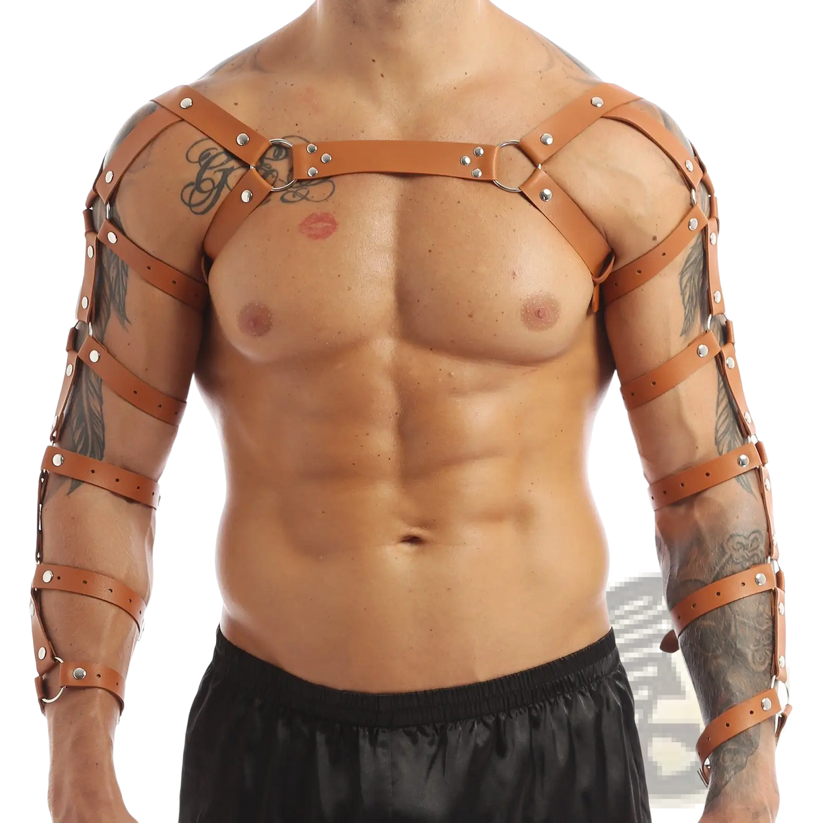 Men's Leather Chest Harness with Adjustable Straps