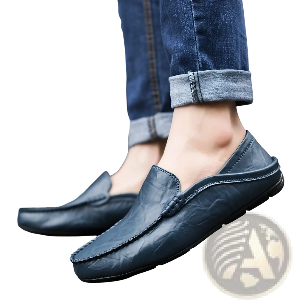 Men's Leather Slip on Loafers Textured Moccasins