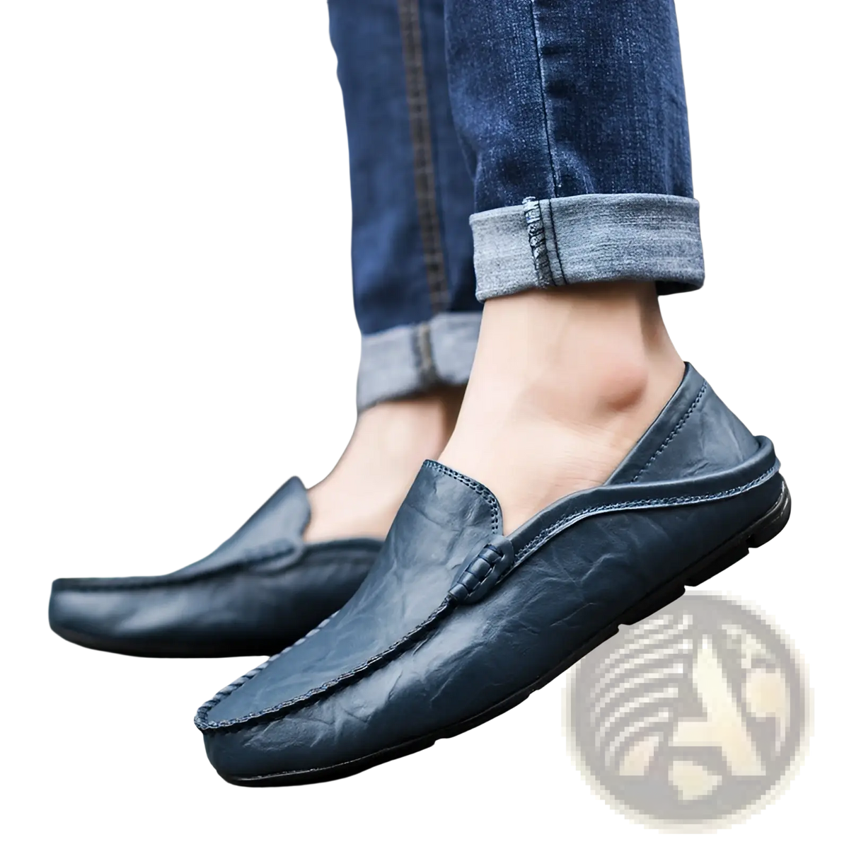 Men's Leather Slip on Loafers Textured Moccasins