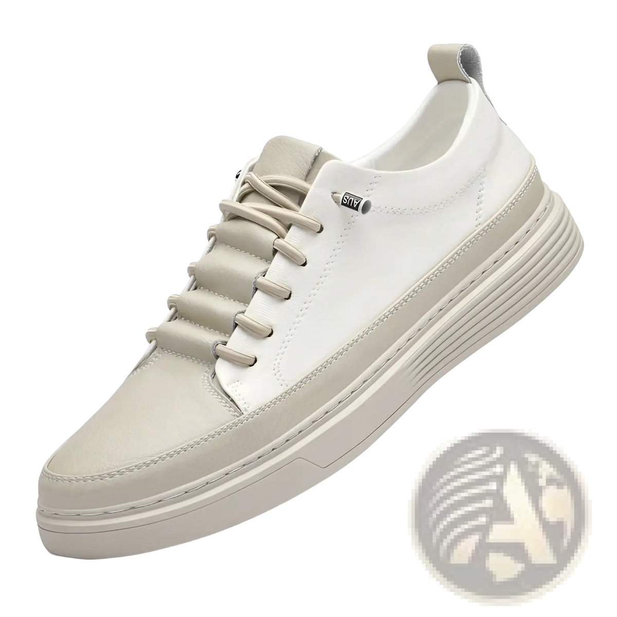 Men's Leather Sneakers no Tie Casual Chunky Sole
