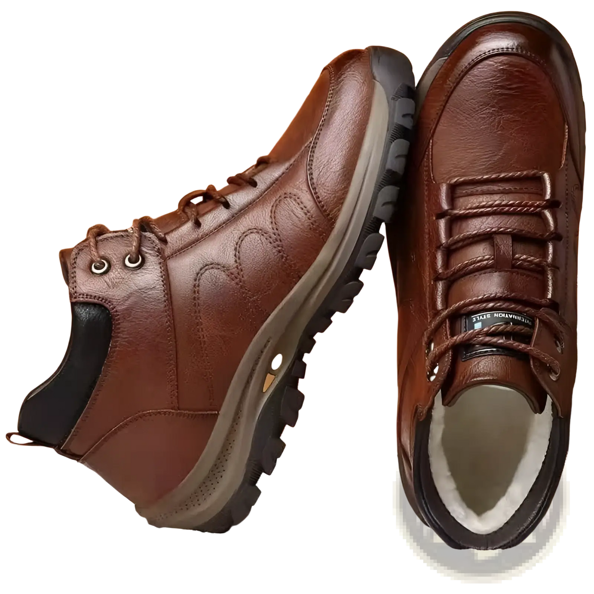 Men's Leather Winter Hiking Boots Waterproof Shoes