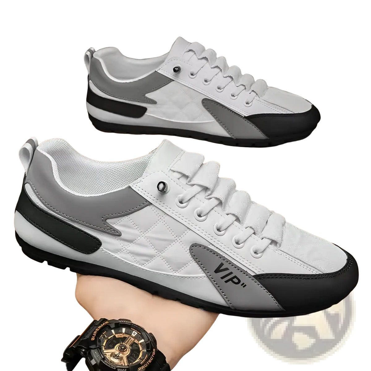Men's Low Top Quilted Athletic Fashion Sneakers
