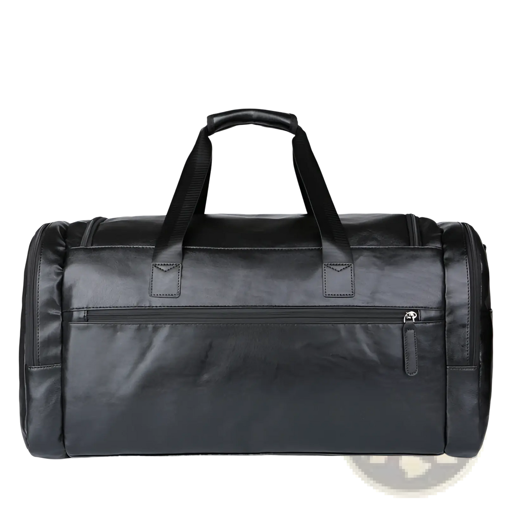 Men's Pu Leather Travel Duffel Bag 20-35l Capacity