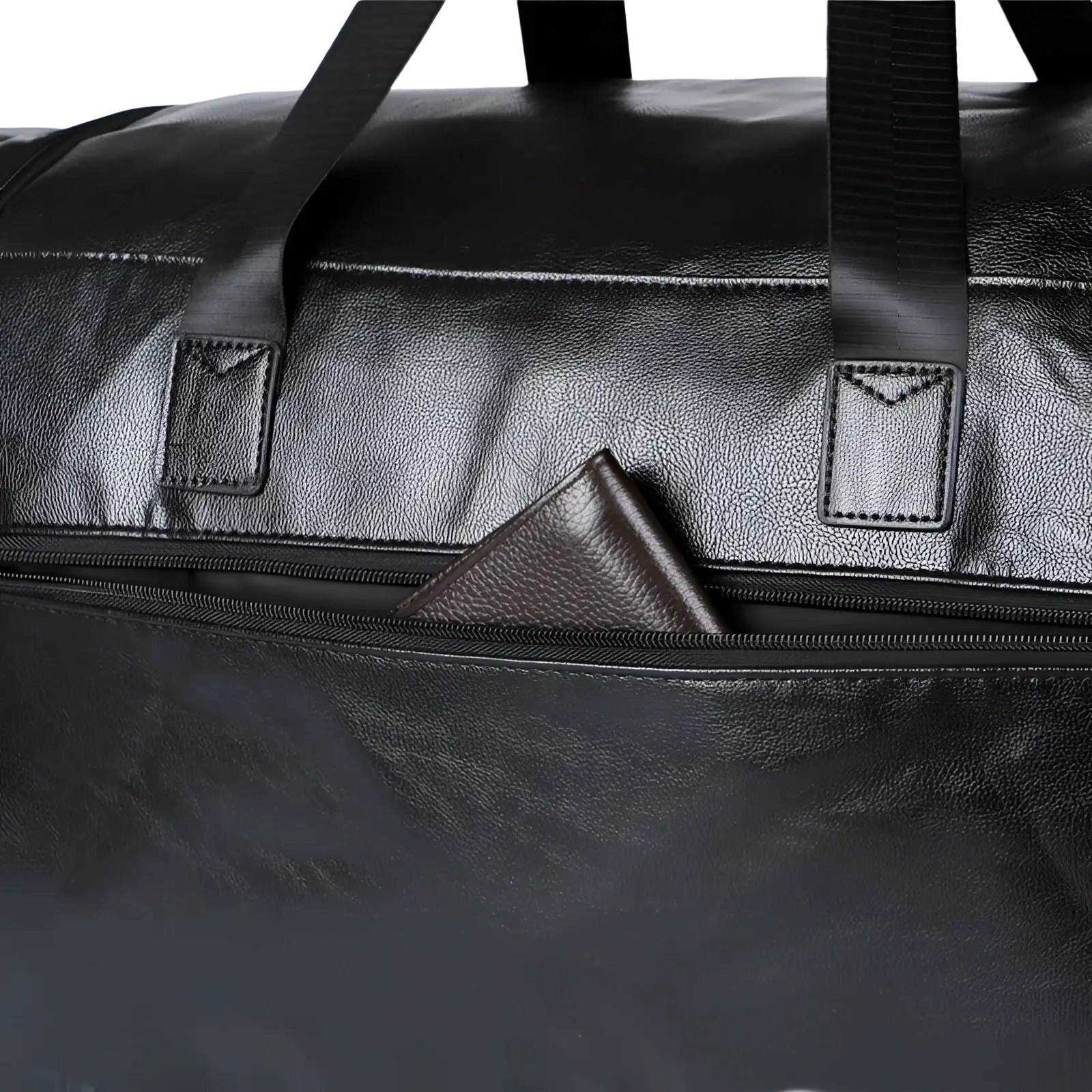 Men's Pu Leather Travel Duffel Bag 20-35l Capacity