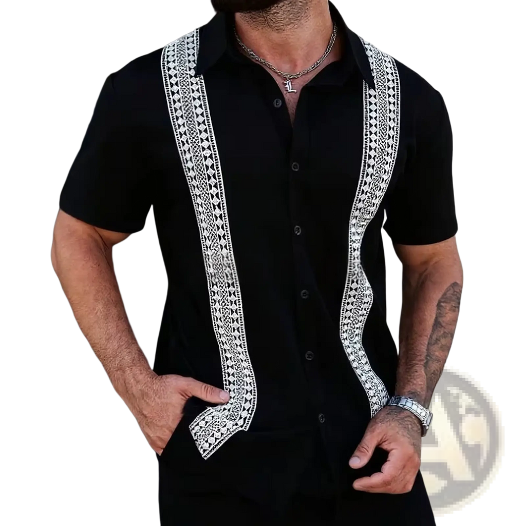 Men's Slim Fit Korean Style Short Sleeve Printed Summer Shirt