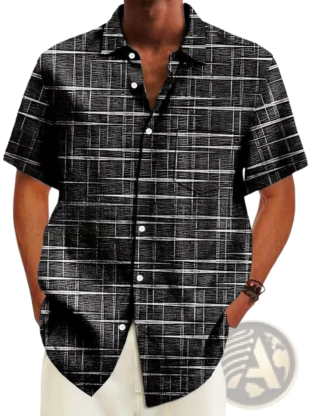 Men's Slim Fit Korean Style Short Sleeve Printed Summer Shirt